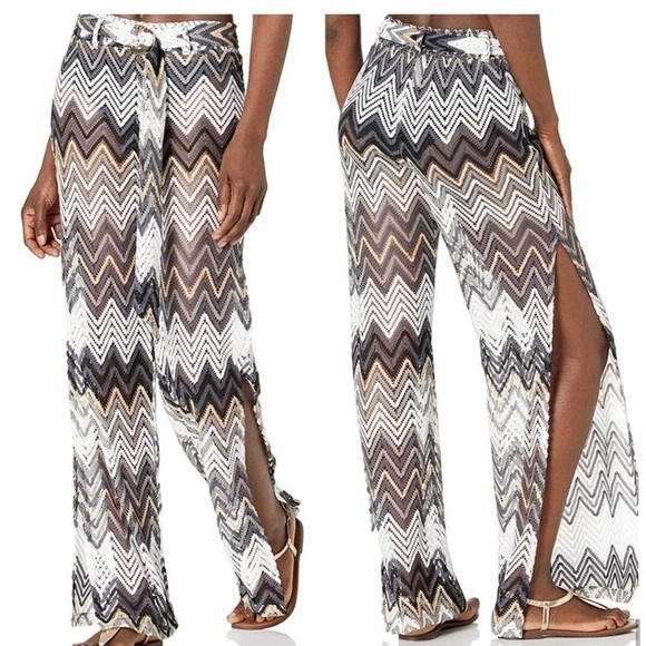 NWT Trina Turk DRIFT SIDE SLIT CROCHET PANT - Picture 2 of 16